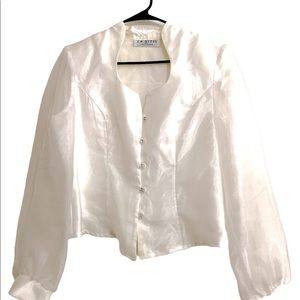 Vintage Blouson Pearl Blouse